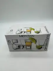 Brand New Circleware Set of 6 Clear Glass 1.5 Oz Shot Glasses Midtown
