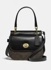 BNT Coach Jace Crossbody In Signature Canvas F79990 Black And Brown