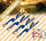 4 pcs 4.9m Strap 25 mm 1" Ratchet Tie Down 700kg High Quality 2 pc Octopus 36 "