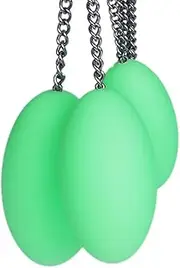 BDSM Anal Butt Plug Silicone Anal Beads with Stainless Steel Chain Anal Plug Anal Dildo Large Egg Anal Butt Plug Massage Vagina Sex Toys for Men Women(Grün L - Ø 8.5cm)