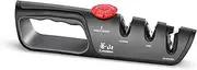 [Cangshan] 1026108 3-Stage Adjustable 14-24 Degree Professional Knife + Scissor Sharpener Black