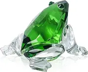 [Movdyka] Glass Green Frog Figurine Collectibles Crystal Cute Frog Annimal Gifts for Women Table Centerpiece Decorative Ornament