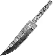 Handmade Hand forged Damascus Steel Blank Blade Camping Knife, Damascus Blank Blade, Knife Making Full Tang Blade, Damascus Fixed Blade (8" Hunting Blade)