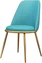 SJIALEN Dining Chair,for Living Room Bedroom Marriage Room Leisure Chairs Wrought Iron Leather Home Negotiation Backrest Chair Chairs(Color:Blue,Size:1)