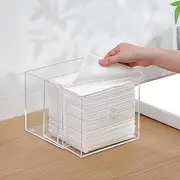 Wanapure Disposable Face Towel Holder with Drawer, Acrylic Storage Box for Clean Skin Club, Acrylic Face Towel Holder, Luxe Box for Face Towels (Excluding Facial Towels)