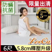 在飛比找PChome24h購物優惠-LooCa滅蟎先生5.8cm銀離子抗菌記憶床墊-加大6尺