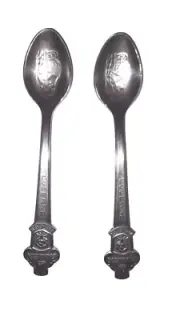 Rolex Bucherer Lucerne Switzerland Stainless Steel Collectors Spoons (2) Vintage