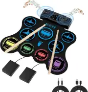 Upgraded Electronic Drum Set，Marrilley 9 Drum Pad, Big Roll-up Drum Pad, Built-i