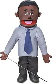 25" Calvin, Black Dad / Businessman, Full Body, Ventriloquist Style Puppet