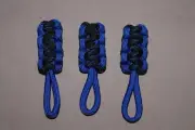 paracord zipper pull - thin blue line electric blue