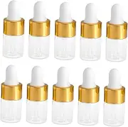 Healeved 50Pcs Small Glass Containers with Droppers Perfume Bottles for Essential Oils DIY Beauty Products Aromatherapy Refillable for Travel Daily Use