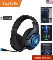 Wireless Gaming Headset for PS5 with Noise-Canceling Mic - 40+ Hours Battery
