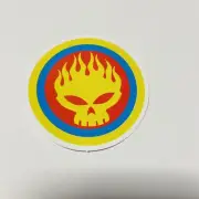 The Offspring Flaming Skull Decal Sticker Alternative Rock Punk Round 2 1/2 in