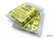 CHX 25262 Opaque Pastel Yellow/black Set of Ten d10s