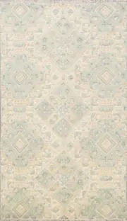 Handmade Geometric Moroccan Area Rug 5x8 Ft Oriental Wool Carpet Modern Style