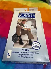 NIB Jobst Moderate Compression MENS Small Knee High Socks CT 15-20 mmHg Brown