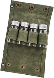 harayaa Camping Spice Container Kit Travel Bag with Carrying Bag Holder Spice Bag with Jars Glass Jars for Home Sauce Picnic Fishing