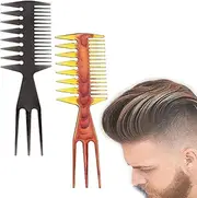 Wide Comb, Set of 2 Double Sided Wide Coarse Tooth Comb, Men's Set, Antistatic Retro Wide Tooth Comb Hair Comb Styling Hair Combs