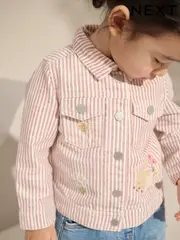 Pink 100% Cotton Stripe Emb Western Jacket (3mths-7yrs) (E25110) | $46 - $55