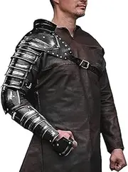 Medieval Single Pauldron Metal Sleeve Shoulder Arm Armor for Spartacus Cosplay LARP by Antique Medieval Black, Black, Medium