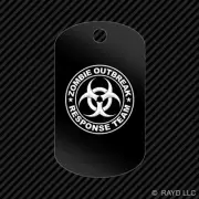 Zombie Outbreak Response Team Keychain GI dog tag engraved many colors type 2