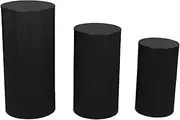GARENDE 3Pcs Cylinder Stands Cylinder Pedestal Stands Display Plinth Pillars Dessert Table for Wedding, Black