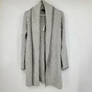NWT Ann Taylor Herringbone Striped Shawl Collar Open Front Cardigan Sweater Smal