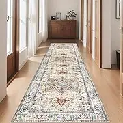 Cekene Carpet Runners for Hallways Non-Slip 65x240cm Soft Touch Kitchen Runner Rug Washable Low Pile Entryway Runner Mat Long Floor Carpet Rug for Entrance Bedroom Laundry Room (Beige)