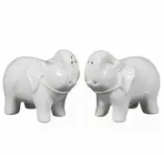 New Home Essentials Elephant Festival Salt & Pepper Shakers Set 74495 White