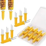24PCS Corn Holders, Stainless Steel Corn Holder Twin Prong Sweetcorn Holder Corn on The Cob Skewers Fruit Fork for Kitchen Tool Outdoor Home BBQ Cooking