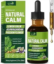 100% Natural Herbal Drops, Lemon Balm Ashwagandha Passion Flower Extract, Non-GMO. 2oz