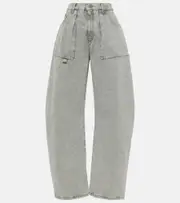 [The Attico] The Attico Effie mid-rise barrel-leg jeans 27 grey
