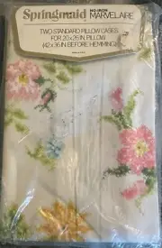 Springmaid Marvelaire Spring Sampler 2 Pillowcases NOS 20 X 26” No-iron Retro