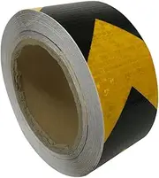 MUCKLILY Arrow Conspicuity Tape Reflective Safety Marking for Trucks Rvs Fluorescent Black Yellow Weather Resistant Tape High Visibility Self Adhesive Warning Sign