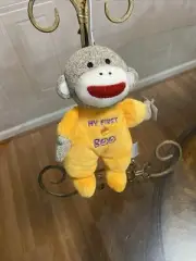 Baby Starters My First Boo Halloween Sock Monkey Plush Rattle Toy Infant 9” inch