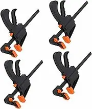 4 Pcs 4" F Clamp Clip Bar Grip Quick Ratchet Release Squeeze Clamps Tools for Woodworking Set
