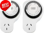 HPM 24 Hour Analog Timer Double Pole Twin Pack - Programmable Timer Switch