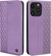 [CXTcase] Case for iPhone 15 Pro Max, Shockproof PU Leather Flip Folio Cover with Card Slots, Magnetic Wallet Case for iPhone 15 Pro Max, Purple