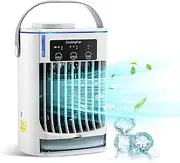 Bewinner Spray Desktop Portable Conditioner Fan with 500ml Water Tank, Small Air Cooler Humidifier Fan 3 Speeds, USB Cooling Air Mini Conditioner for Room Office Camping (White)
