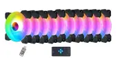 RK RGB LED 120mm Case/ CPU Fan, Ultra Quiet, High Airflow RGB- 10 pack **NEW**
