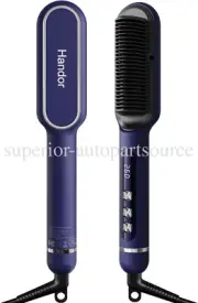 9 Temp Settings Negative Ionic Hair Straightener Brush w/ LED Display for Women