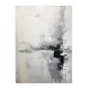 Grey And White Abstract Painting Canvas Print