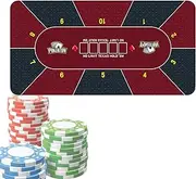 Game Table - Large Poker Table Tops 120x60cm | Anti-Slip Poker Mat, Poker Table Top Mat for Poker Cloth Poker, Theme, Poker Night