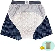[DURASIKO] Leak-Proof Shorts with Enlarged Diaper for Incontinence,Breathable Layer,Reusable&Washable,Leakproof Panties for Men,Protection for Special Needs Bariatric Patients Or Bedwetting Old Seniors