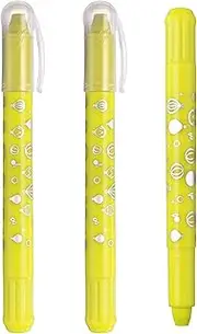 uxcell Watercolor Gel Crayon, 3Pcs Washable Twist Crayons for Coloring Drawing Painting, Lemon Yellow