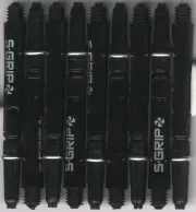 2in 2ba Black/Silver HARROWS SUPERGRIP Spinning Nylon Dart Shafts: 3 per set