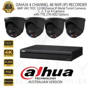 Dahua 4 CH 4K NVR Kit+8MP BLK TIOC 3.0 Smart Dual Active Deterrence Camera+HDDs