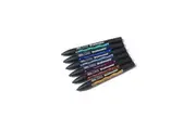 6pc Winsor & Newton Dual Tip BrushMarker Art Drawing Colouring Set Rich Tones