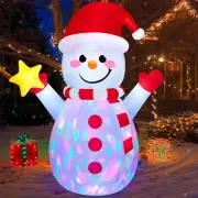 5FT Christmas Inflatables Outdoor Decoration Snowman with Star and Smile Warm...