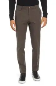 HUGO BOSS Genius Stretch Flat Front Slim Fit Pants in Medium Beige Mens Size:40R